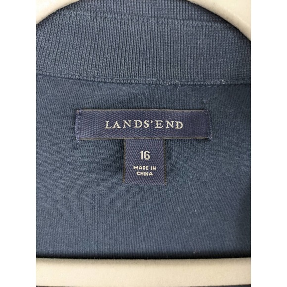 Lands End Knit Blazer Navy with Gray Trim Tailored Plus Size16 - Picture 5 of 13